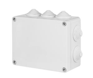 INDUSTRIAL Puszka hermetyczna n/t 198x139x82mm IP55 z 8 dławicami szara 2707-02