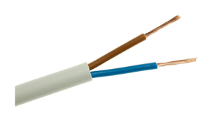 Przewód mieszkaniowy H03VV-F (OMY) 2x0,5 biały 300/300V /50m/