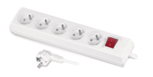 Przedłużacz z wyłącznikiem 5-gniazd z/u 10A 5m /OMY 3x1/ biały PS-570WS