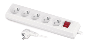 Przedłużacz z wyłącznikiem 5-gniazd z/u 10A 1,5m /OMY 3x1/ biały PS-570WS