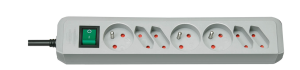 Listwa zasilająca Eco-Line 1,5m / z wyłącznikiem/ 7x230V szara H05VV-F 3G1,5 1150754