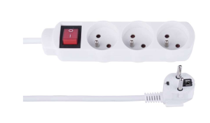 Przedłużacz z wyłącznikiem 3-gniazda z/u 1,2m /H05VV-F 3G1/ biały P1311