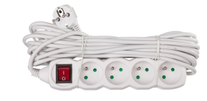 Przedłużacz z wyłącznikiem 4-gniazda z/u 10m /H05VV-F 3G1/ biały P1410