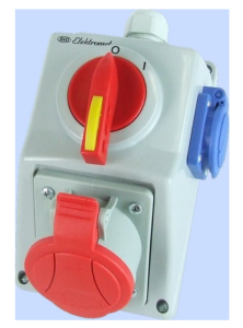 Zestaw instalacyjny z rozłącznikiem 32A 5P 400V, 1x16A 250V 2P+Z O-I C32-18.1N IP54 974012