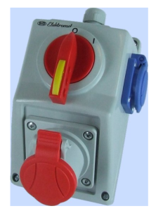 Zestaw instalacyjny z rozłącznikiem O-I 1x16A 4P 400V, 1x16A 250V 2P+Z C16-18.1 IP54 971615