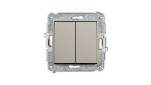 MINI Mechanizm łącznika podwójnego schodowego (dwa klawisze bez piktogramów) taupe 60MWP-33.1
