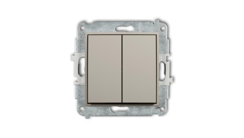 MINI Mechanizm łącznika podwójnego schodowego (dwa klawisze bez piktogramów) taupe 60MWP-33.1