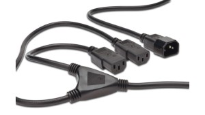 Kabel IEC C14/2xIEC C13 M/Ż czarny 1,7m zasilający AK-440400-017-S