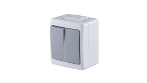 BETA Wyłącznik pojedynczy świecznikowy IP44 szary D.3610W2