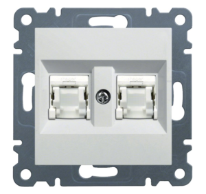Lumina Gniazdo komputerowe podwójne RJ45 kat. 6 FTP białe WL2180