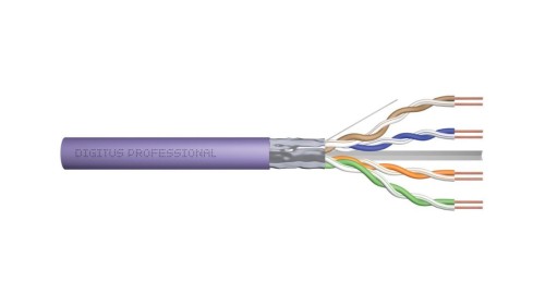 Kabel instalacyjny DIGITUS kat.6, F/UTP, B2ca, AWG 23/1, LSOH, 100m, fioletowy DK-1626-VH-1