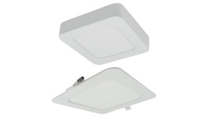 Oprawa sufitowa Downlight kwadrat CCT natynk/podtynk 2w1 18W 1650lm zmienna barwa 3000/4000/6500K biały IP20 EC61085