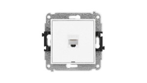 ICON Mechanizm gniazda komputerowego pojedynczego 1xRJ45, kat. 6, 8-stykowy, bez pola opisowego biały IGKBO-3