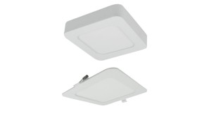 Oprawa sufitowa Downlight kwadrat CCT natynk/podtynk 2w1 12W 1100lm zmienna barwa 3000/4000/6500K biały IP20 EC61084