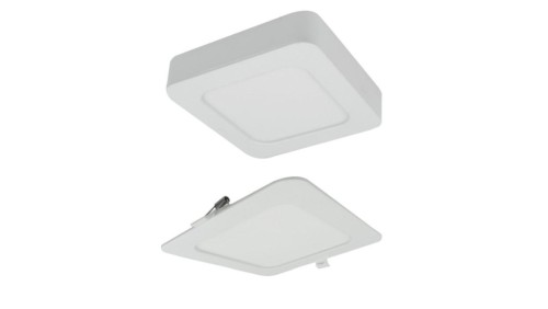 Oprawa sufitowa Downlight kwadrat CCT natynk/podtynk 2w1 12W 1100lm zmienna barwa 3000/4000/6500K biały IP20 EC61084