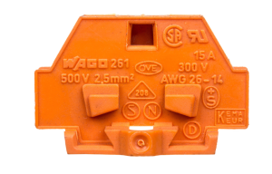 Złączka szynowa 2-przewodowa 2,5mm2 pomarańczowa 261-306 /50szt./