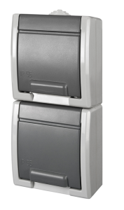AQUANT Gniazdo podwójne SCHUKO w pionie n/t IP55 1254-10