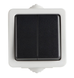 TEKNO Łącznik dwubiegunowy schodowy śrubowy 10AX 250V szary IP54 25349