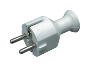 Wtyczka prosta 16A z/u Uni-Schuko 250V biała WT-40