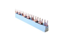 Szyna łączeniowa widełkowa MCB, 3-polowa, przekrój 10 mm, typ T, długość 57 modułów MEF35710A00