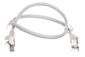 Kabel krosowy patchcord SF/UTP kat.5e CCA szary 0,5m 50143
