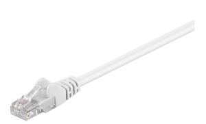 Kabel krosowy patchcord U/UTP kat.5e CCA biały 0,5m 68500