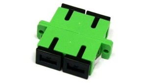 Adapter światłowodowy SC APC/SC APC, duplex, jednomodowy OS2, zielony, transparentna zaślepka DN-96003-1APC