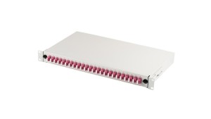 Panel krosowy FO z wyposażeniem 19 1U, 24x LC dx, OM4, adaptery, wysuwany, szary DN-96432-4