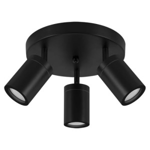 Oprawa ścienno-sufitowa łazienkowa czarna IP44 ruchoma TENOR GU10 3x20W Ideus 04075