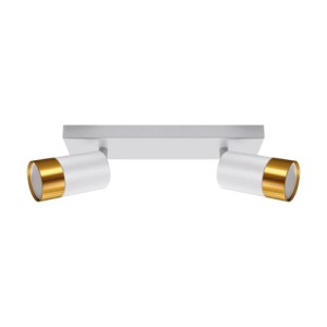 Kinkiet dekoracyjny biało-złoty ruchomy spot PUZON 2xGU10 35W IP20 Ideus 04124