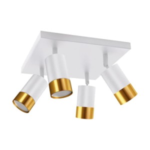 Kinkiet dekoracyjny biało-złoty ruchomy spot PUZON 4xGU10 35W IP20 Ideus 04128