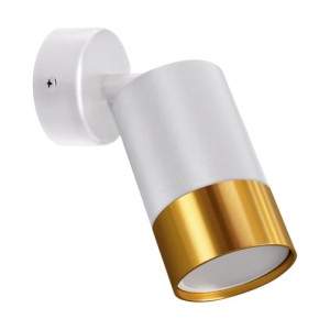 Kinkiet biało-złoty ruchomy spot PUZON GU10 35W IP20 Ideus 04130
