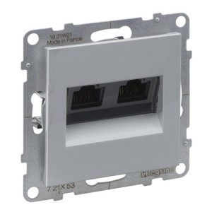 Gniazdo alu 2xRJ45/Kat. 5E UTP IP20 Suno Legrand 721353