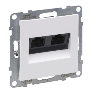 Gniazdo białe 2xRJ45/Kat. 5E UTP IP20 Suno Legrand 721151