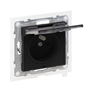 Gniazdo pojedyncze czarne 2P+Z 16 A 250V zaciski automatyczne Suno LEGRAND 721486