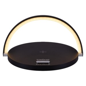 Lampka biurkowa LED z ładowarką indukcyjną, regulacją światła i włącznikiem dotykowym czarna SATURN Ideus 03863