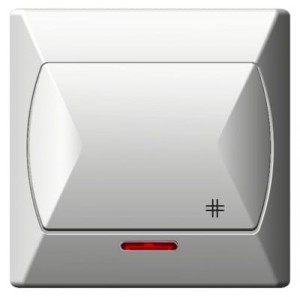 Akcent biały p/t łącznik krzyżowy z podświetleniem