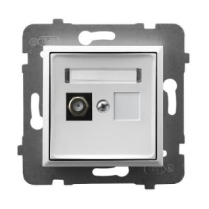 Aria biały p/t gniazdo antenowe typu F pojedyncze bez ramki