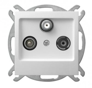 Impresja biały p/t gniazdo R-TV-SAT końcowe bez ramki