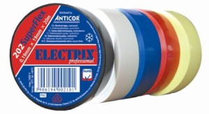 Taśma elektroizolacyjna PVC 0,19mm x 19mm x 20m tęcza Electrix 202 SuperFlex opk. 5szt
