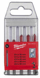 MILWAUKEE WIERTŁO DO SZKŁA ZESTAW 5szt. 4932479948
