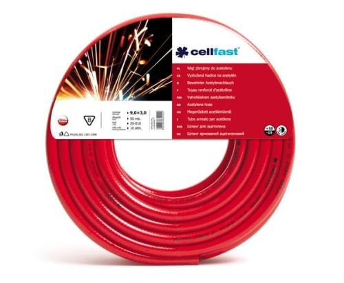CELLFAST WĄŻ DO ACETYLENU  9x3x50m *