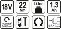 STHOR WIERTARKO - WKRĘTARKA AKUMULATOR LI-ION 18V   78972