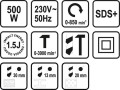STHOR MŁOTOWIERTARKA SDS PLUS 500W 2 FUNKCJE