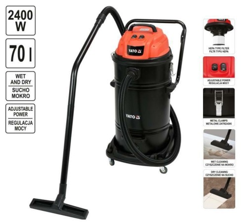 YATO ODKURZACZ WARSZTATOWY  2400W / 70L