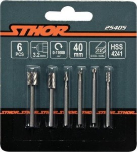 STHOR FREZY HSS DO SZLIFIERKI MINI   6cz. 3,2mm