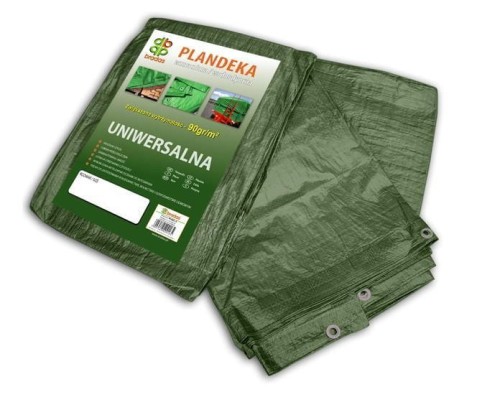 PLANDEKA WZMOCNIONA ZIELONA 90g  3 x 3m BRADAS