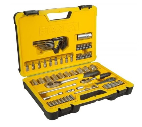 STANLEY ZESTAW  KLUCZY 1/4",1/2" 75 elem.