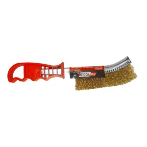 AWTOOLS SZCZOTKA DRUCIANA MOSIĘŻNA 250mm / RĄCZKA PCV
