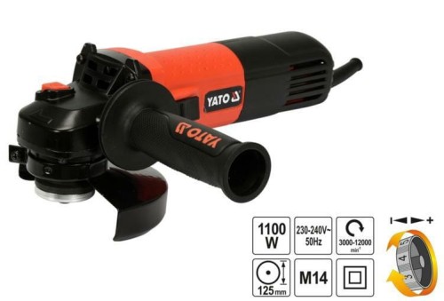 YATO SZLIFIERKA KĄTOWA 125mm 1100W  REGULACJA OBROTÓW